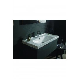 ModeraGrande Etajerli Duvara Monte & Mobilya Uyumlu Seramik Lavabo – 120x45 cm, Beyaz
