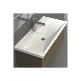 ModeraUltra Etajerli Duvara Monte & Mobilya Uyumlu Armatür Delikli Seramik Lavabo – 80x45 cm, Beyaz