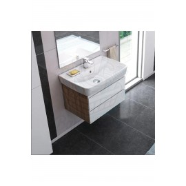 VersaWall Duvara Monte & Mobilya Uyumlu Armatür Delikli Seramik Lavabo – 60x40 cm, Beyaz