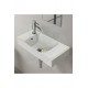 ModeraLeft Etajerli Duvara Monte & Mobilya Uyumlu Seramik Lavabo – 60x30 cm, Beyaz
