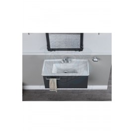 RetroGrande Nostalji Görünümlü Duvara Monte & Mobilya Uyumlu Armatür Delikli Lavabo  80x48 cm RetroGrande Nostalji Görünümlü Duvara Monte & Mobilya Uyumlu Armatür Delikli Lavabo  80x48 cm