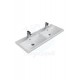 ModeraDuo Etajerli Duvara Monte & Mobilya Uyumlu Çift Armatür Delikli Seramik Lavabo 120x45 cm Beyaz