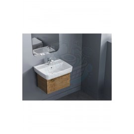 VersaWall Duvara Monte & Mobilya Uyumlu Armatür Delikli Seramik Lavabo – 60x40 cm, Beyaz