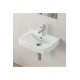 VersaMini Duvara Monte & Kolon ve Yarım Ayak Uyumlu Armatür Delikli Seramik Lavabo – 45x35 cm, Beyaz