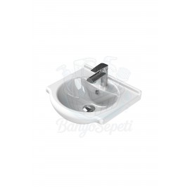 ModeraSoft Oval Etajerli Duvara Monte & Mobilya Uyumlu Seramik Lavabo – 45x43 cm, Beyaz ModeraSoft Oval Etajerli Duvara Monte & Mobilya Uyumlu Seramik Lavabo – 45x43 cm, Beyaz