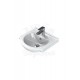 ModeraSoft Oval Etajerli Duvara Monte & Mobilya Uyumlu Seramik Lavabo – 45x43 cm, Beyaz