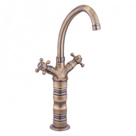 Royal360 Antik Eskitme Çanak Batarya – 360° Döner Borulu, Klasik Çift Topuz Kollu