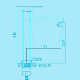 BlackEdge Mat Siyah Çanak Lavabo Bataryası – Mat Siyah, Şık Kare Tasarım Lavabo Bataryası