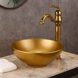 GoldLine Döner Borulu Gold Altın Çanak Lavabo Bataryası