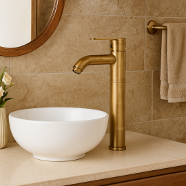 ElegantAntique Uzun Ağızlı Antik Eskitme Çanak Lavabo Bataryası – Su Tasarruflu Pirinç Gövde ElegantAntique Uzun Ağızlı Antik Eskitme Çanak Lavabo Bataryası – Su Tasarruflu Pirinç Gövde