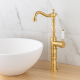 Valente Mat Gold Çanak Lavabo Bataryası – Klasik Seramik Kollu, Yüksek Model